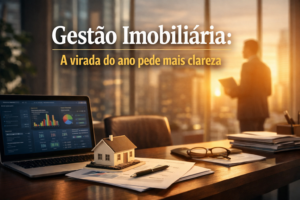 Imagem de capa sobre gestão imobiliária no fim do ano, destacando clareza e organização na virada do ano